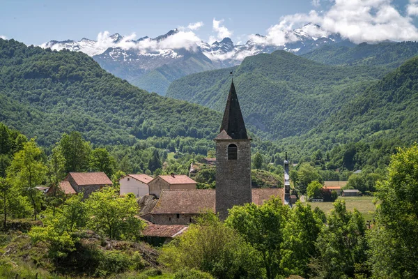 Erce Jihozápadní Francie Vesnice Pohoří Ariege Pyreneje — Stock fotografie