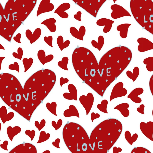 Vektor Nahtlose Muster Von Herzen Mit Valentinstag Februar Hintergrund Für — Stockvektor