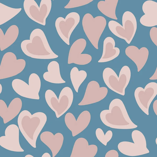 Vecteur Motif Sans Couture Cœurs Avec Saint Valentin Février Contexte — Image vectorielle