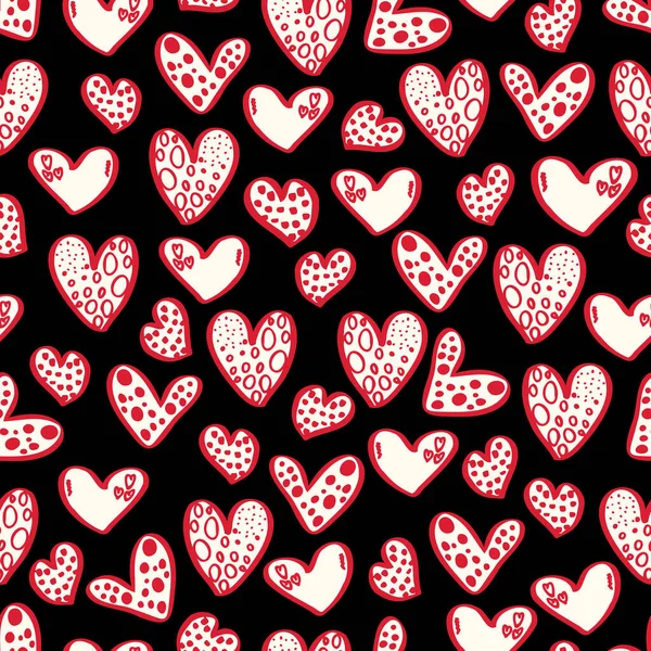 Vektor Nahtlose Muster Von Herzen Mit Valentinstag Februar Hintergrund Für — Stockvektor