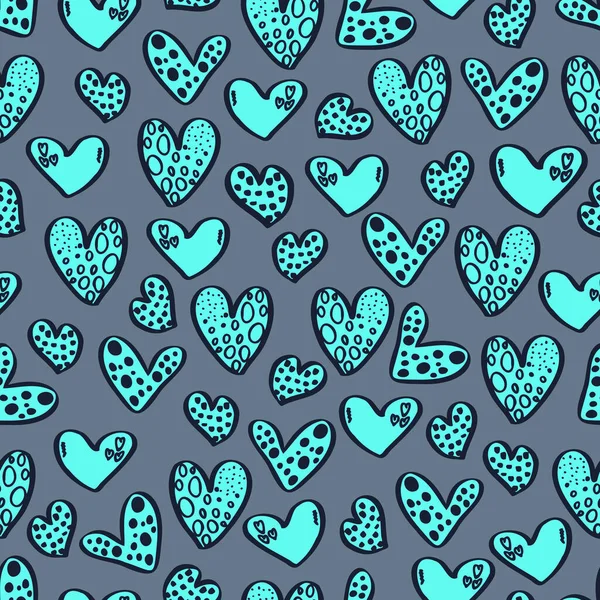 Vecteur Motif Sans Couture Cœurs Avec Saint Valentin Février Contexte — Image vectorielle