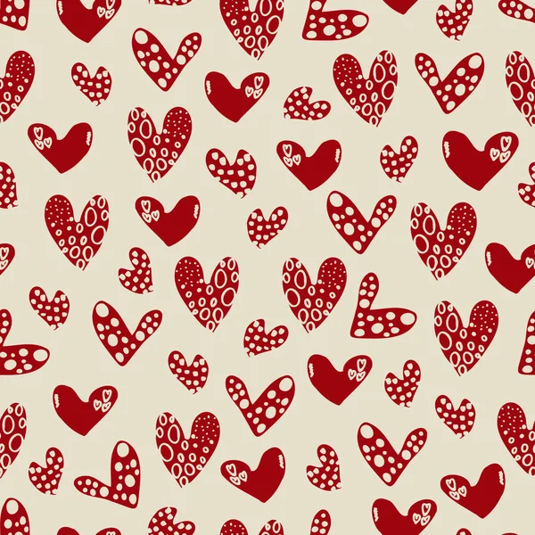 Vector Seamless Pattern Hearts Valentine Day February Background Invitations Wallpaper — Stock Vector