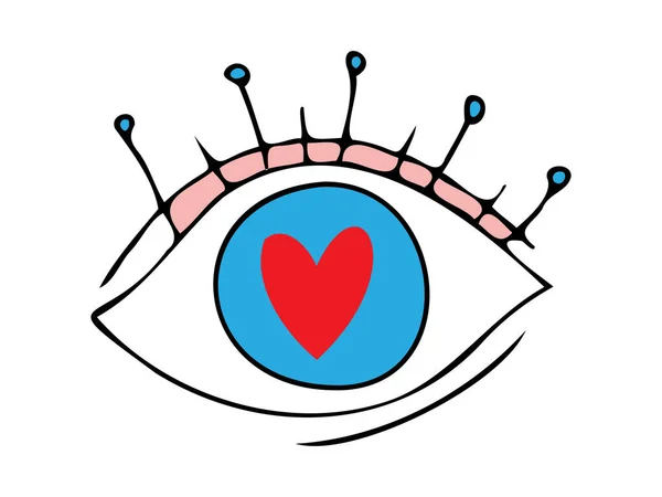 Enamored Eye Vector Pattern Eye Hearts Valentine Day February Background — Stock Vector