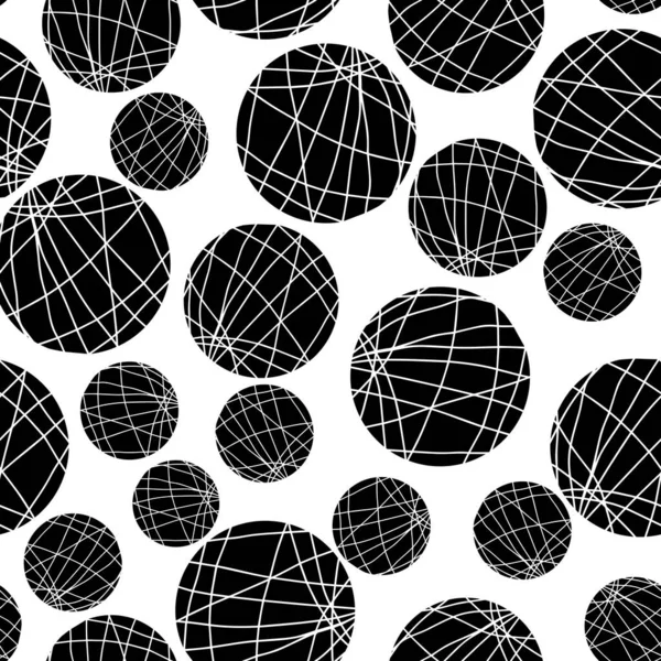 Balls Different Sizes Stripes Vector Seamless Pattern Background Wallpaper Fabrics — Stock Vector