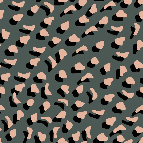 Abstract Leopard Skin Vector Seamles Pattern Irregular Brush Spots Backgrounds — Stock Vector