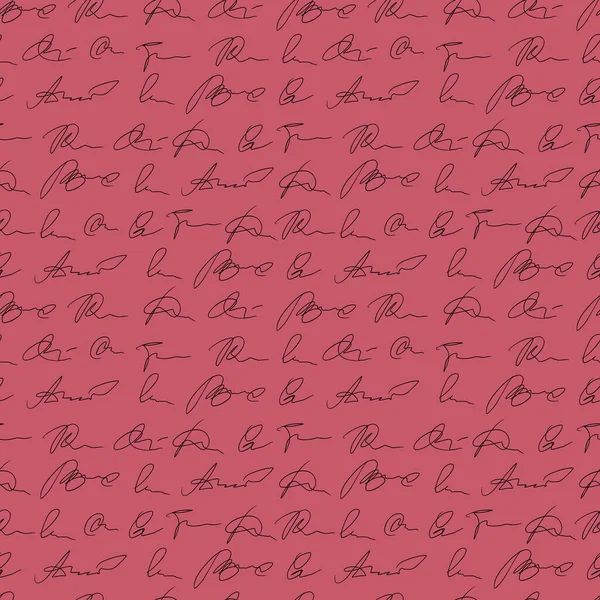 Векторний Безшовний Візерунок Рукописні Особисті Підписи Ручне Написання Ручкою Рядки — стоковий вектор