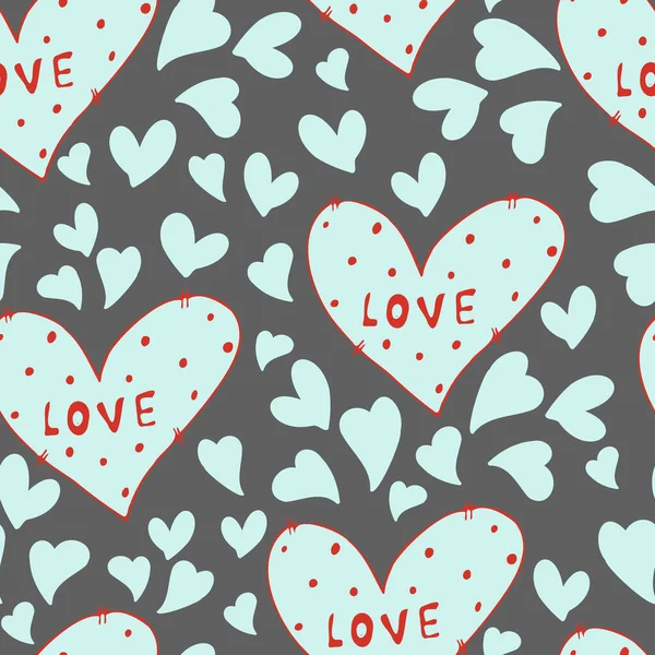 Vector Seamless Pattern Hearts Valentine Day February Background Invitations Wallpaper — Stock Vector