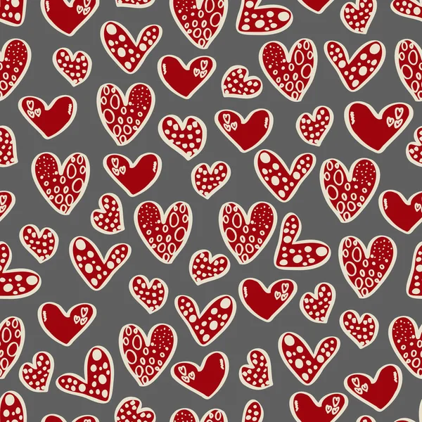 Vector Patrón Sin Fisuras Corazones Con Día San Valentín Febrero — Archivo Imágenes Vectoriales