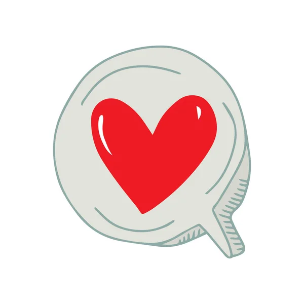 Contour Cœur Dessin Main Avec Fond Pinceau Modèle Amour Carte — Image vectorielle