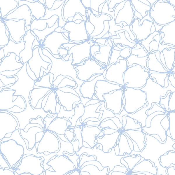 Векторний Безшовний Візерунок Квіти Листям Ботанічна Ілюстрація Шпалер Текстилю Тканини Стокова Ілюстрація