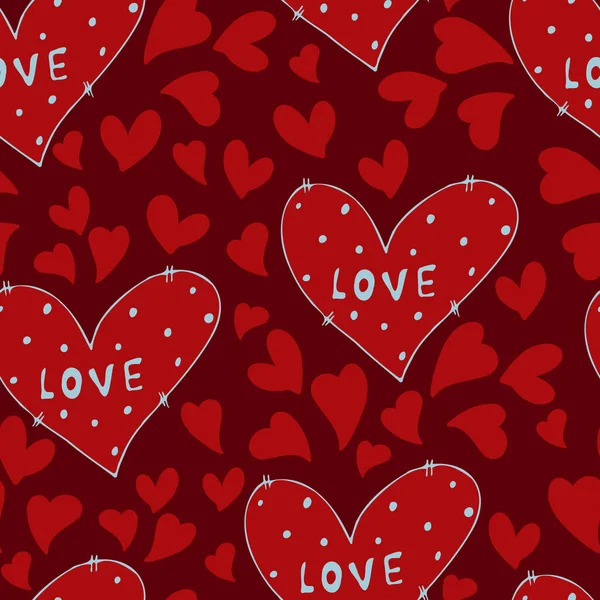 Векторні Безшовні Візерунки Сердець Днем Святого Валентина Лютого Тло Запрошень Векторна Графіка