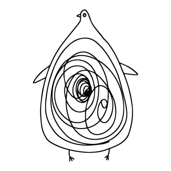 Векторна Ілюстрація Милий Ескіз Птаха — стоковий вектор