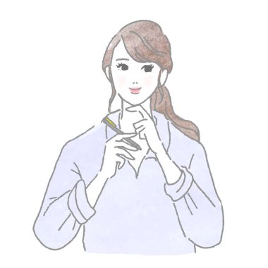 Genç kadının vektör illüstrasyon seti