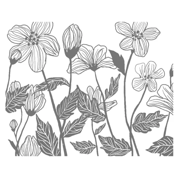 Ilustración Vectorial Fondo Floral Dibujado Mano — Vector de stock
