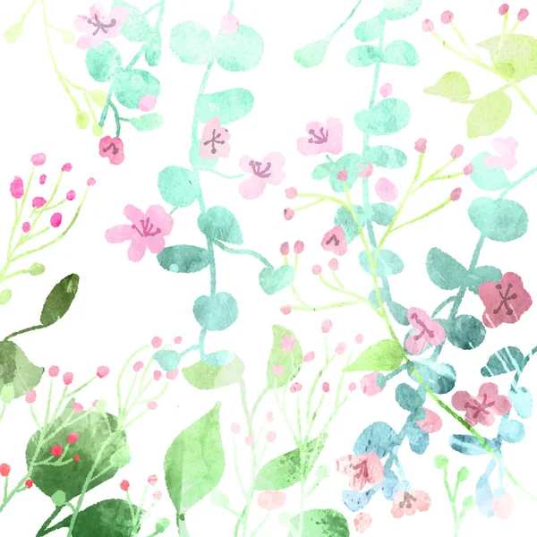 Watercolor Background Illustration Flower — Stock Photo, Image