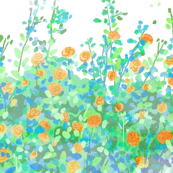 Watercolor Background Illustration Flower — Stock Photo, Image