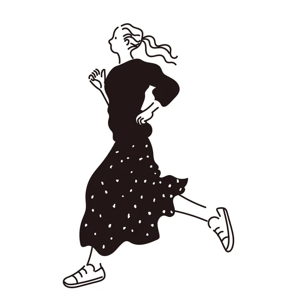 Vektör illüstrasyonu: koşan kadın