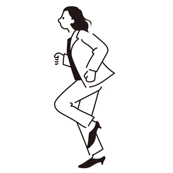 Illustrazione Donna Vettoriale Tuta Full Body Running — Vettoriale Stock