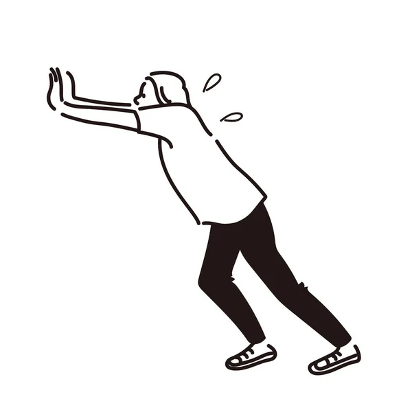 Zorlayan Kadın Tüm Vücut Vektörü illüstrasyonunu Zorluyor