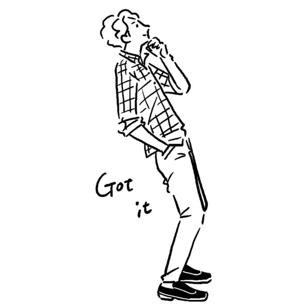 - Anlıyorum. erkek iş hattı çizim vektörü