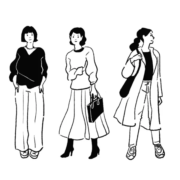 Modaya uygun bir kadının vektör çizimi