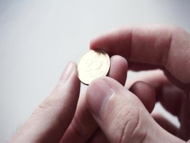 Twenty five Ukrainian kopecks in the form of a coin