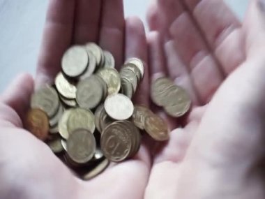 Ten Ukrainian kopecks in the form of coins