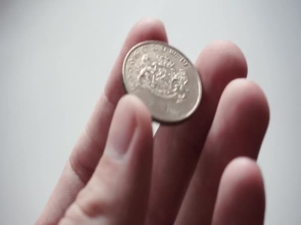 One Georgian Lari Form Coin — Stockvideo