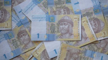 Paper banknote of one Ukrainian hryvnia