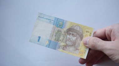 Paper banknote of one Ukrainian hryvnia