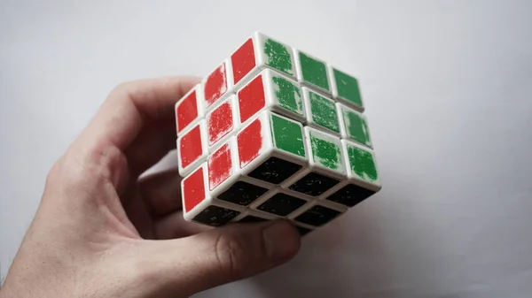 Rubik Cube White Surface — Foto de Stock