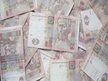 Paper banknotes of two Ukrainian hryvnias