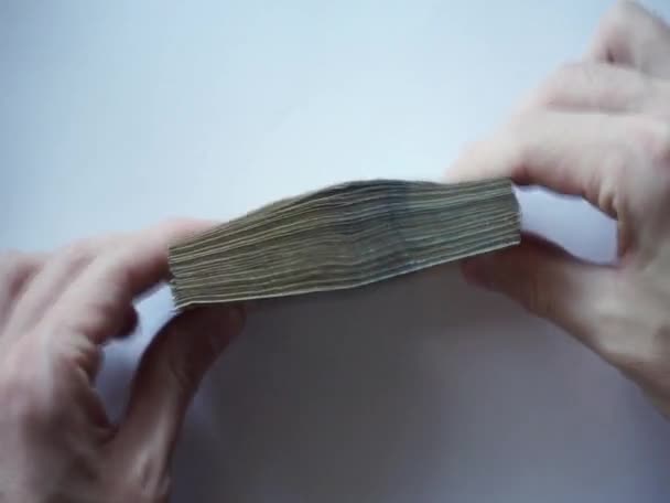 Paper Banknotes One Ukrainian Hryvnia — Wideo stockowe