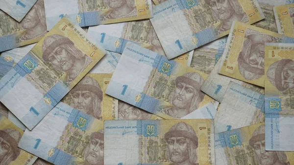 Lot Ukrainian Money Form One Paper Ukrainian Hryvnia — Stock Photo, Image