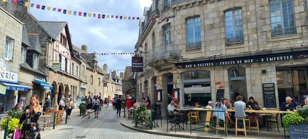 Rua Paralelepípedos Roscoff França — Fotografia de Stock