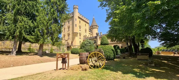 Γραφικό Κάστρο Του Puymartin Στην Dordogne Γαλλία — Φωτογραφία Αρχείου