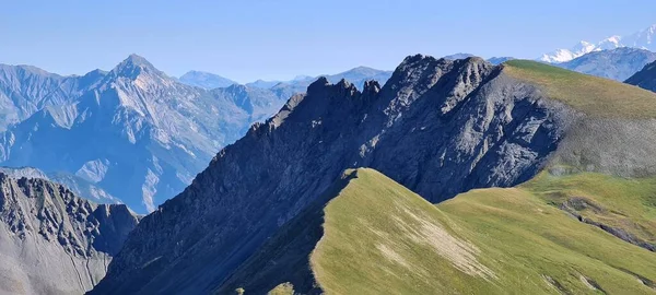 Scénická Vysokohorská Jízda Alpách Ráno Francie — Stock fotografie