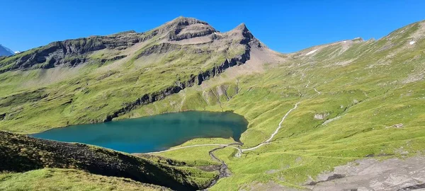 Pěšky Jezera Grindelwaldu Švýcarsku — Stock fotografie