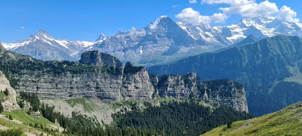 Horské Panorama Grindelwaldu Švýcarsku — Stock fotografie