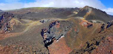 Volkan Sierra Negra 'nın renkli manzaraları, Galapagos Adaları, Ekvador