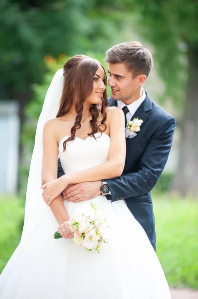 Красивая Свадебная Пара Влюблена — стоковое фото