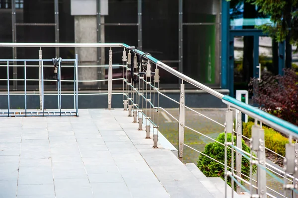 Stainless Railing Outdoor Building — Stock Photo, Image