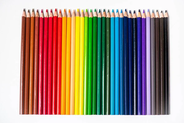 Crayons Colorés Isolés Sur Fond Blanc — Photo