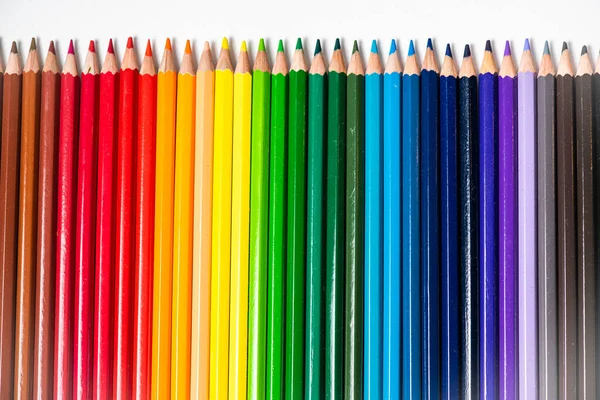 Lápis Coloridos Isolados Fundo Branco — Fotografia de Stock