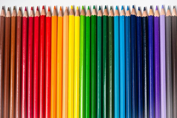 Crayons Colorés Isolés Sur Fond Blanc — Photo