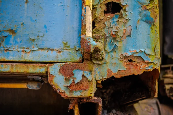 Oude Roestige Metalen Deur Met Veel Roest — Stockfoto