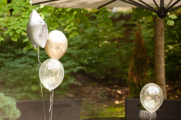 Balloons decor for celebrating outdoor