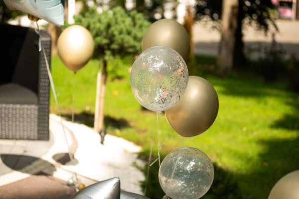 Balloons decor for celebrating outdoor