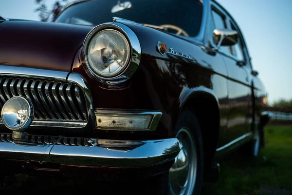 Old Vintage Car Blue White Details — Stok fotoğraf