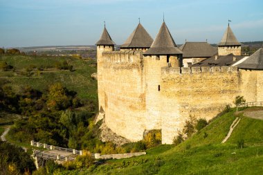Carcassonne şehrindeki teutonik kalenin kalesi.